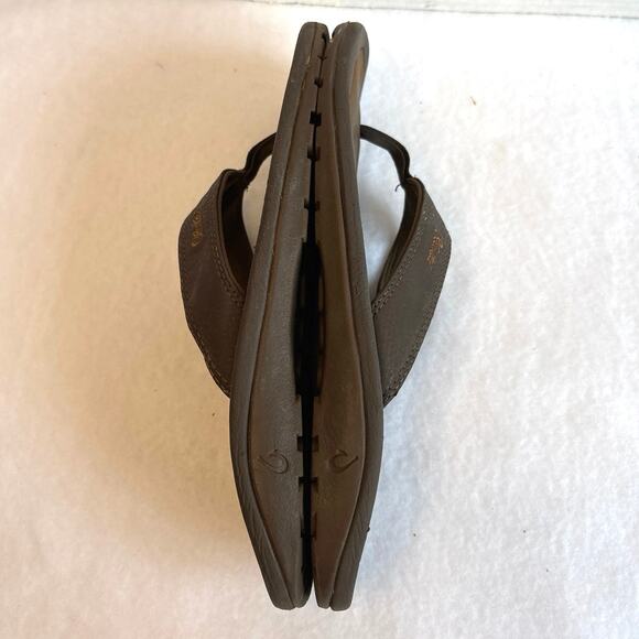 Olukai Ohana Mens Flip Flops Size 8 Brown Casual Summer Beach Sandals - Picture 5 of 8